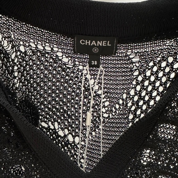 Authentic Chanel CC Coco Crochet Dress with Belt 38 - Picture 3 of 13